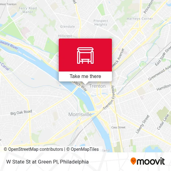 W State St at Green Pl map