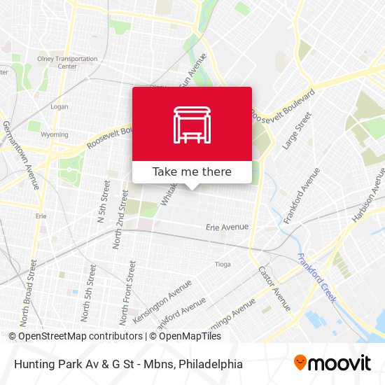 Mapa de Hunting Park Av & G St - Mbns