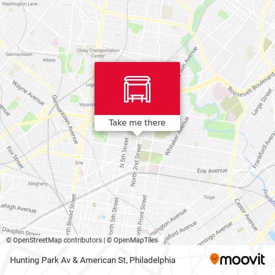 Hunting Park Av & American St map