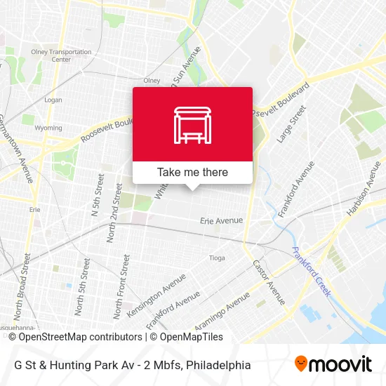 G St & Hunting Park Av - 2 Mbfs map