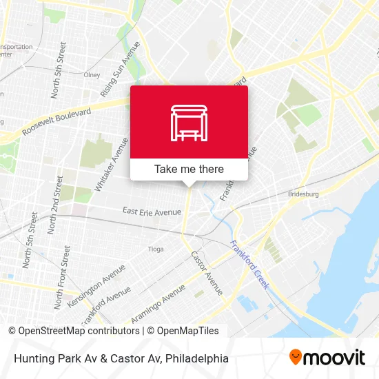 Hunting Park Av & Castor Av map