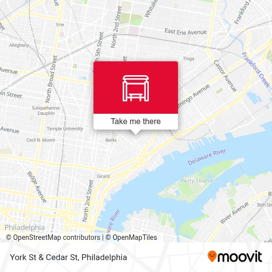 York St & Cedar St map