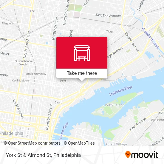 York St & Almond St map