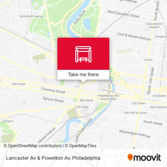 Lancaster Av & Powelton Av map
