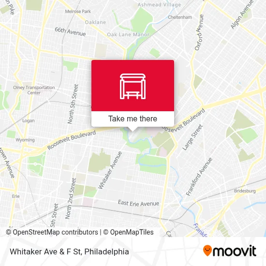 Whitaker Ave & F St map