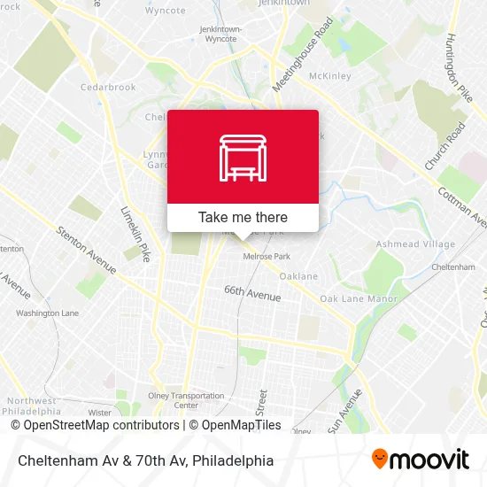 Cheltenham Av & 70th Av map