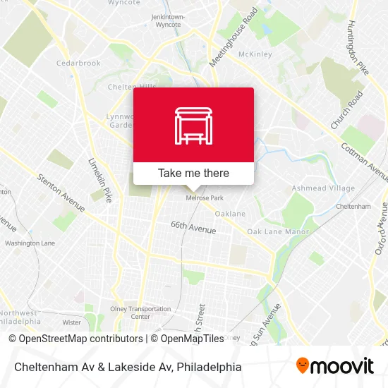 Cheltenham Av & Lakeside Av map