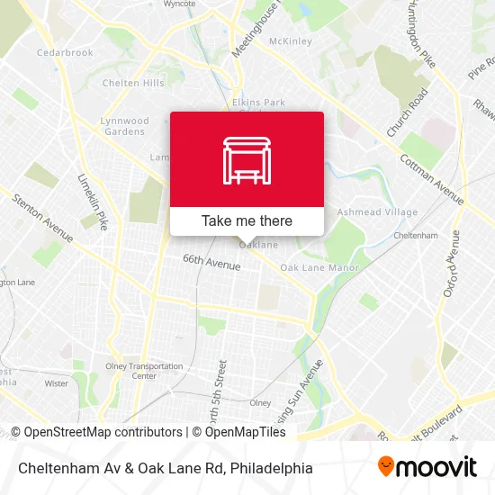 Cheltenham Av & Oak Lane Rd map