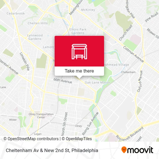 Cheltenham Av & New 2nd St map