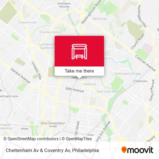 Cheltenham Av & Coventry Av map