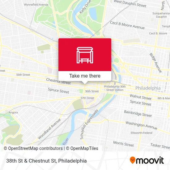 38th St & Chestnut St map