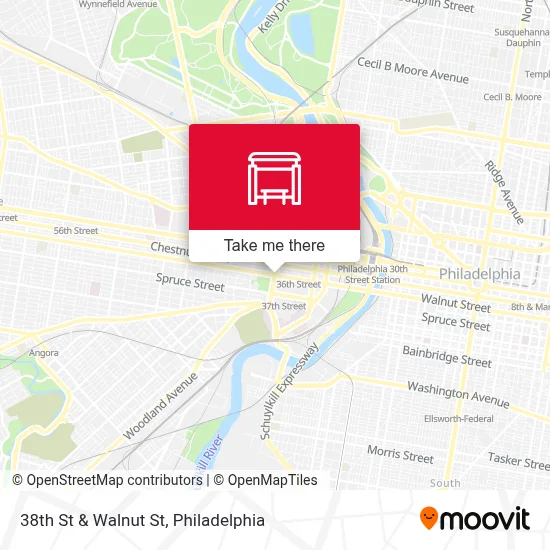 38th St & Walnut St map