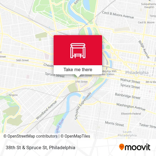 38th St & Spruce St map