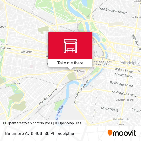 Baltimore Av & 40th St map