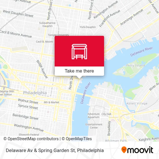 Mapa de Delaware Av & Spring Garden St