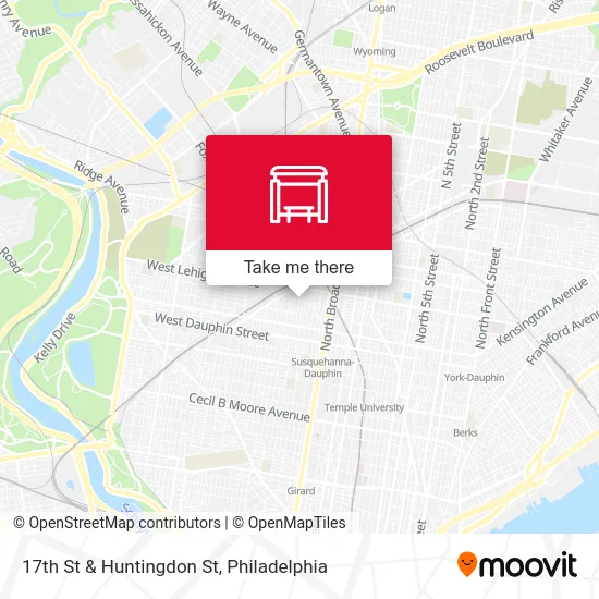 17th St & Huntingdon St map
