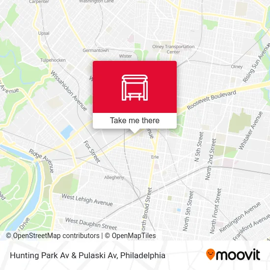 Hunting Park Av & Pulaski Av map