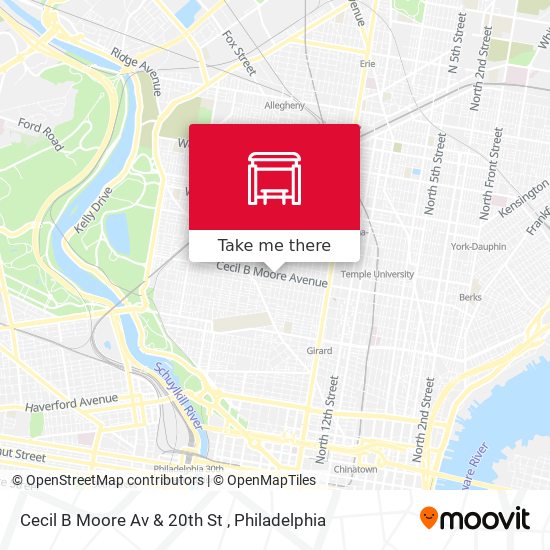 Cecil B Moore Av & 20th St map