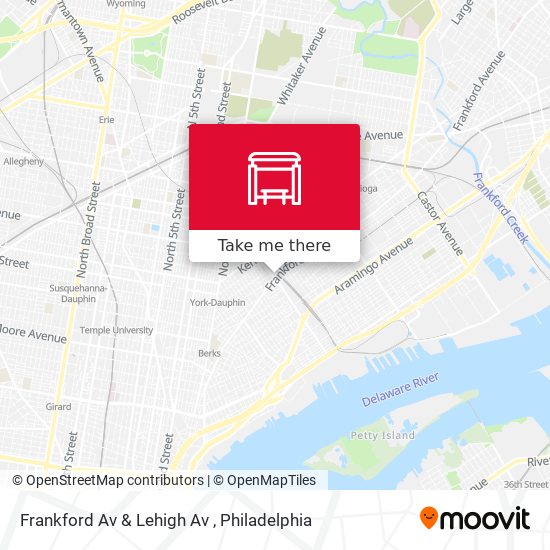 Mapa de Frankford Av & Lehigh Av