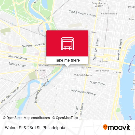 Walnut St & 23rd St map