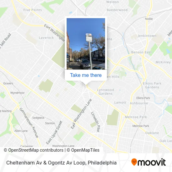 Cheltenham Av & Ogontz Av Loop map