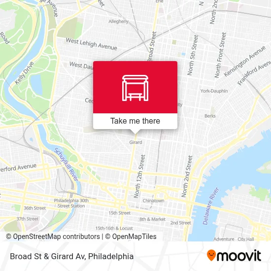 Broad St & Girard Av map