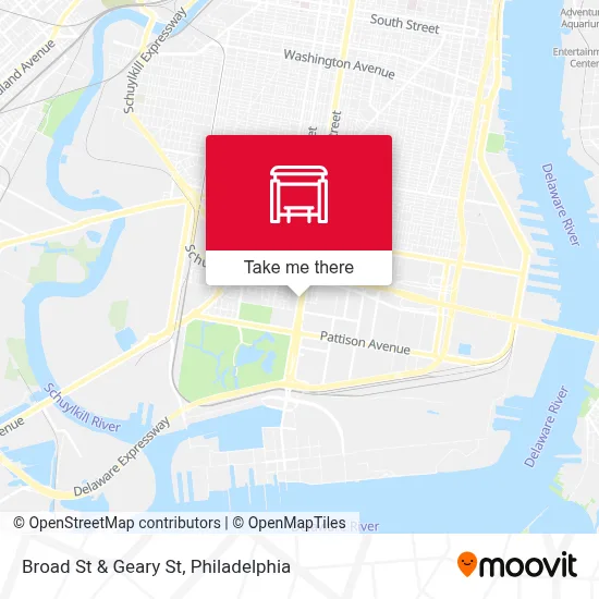 Broad St & Geary St map