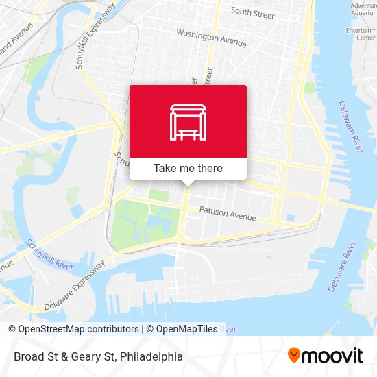 Broad St & Geary St map