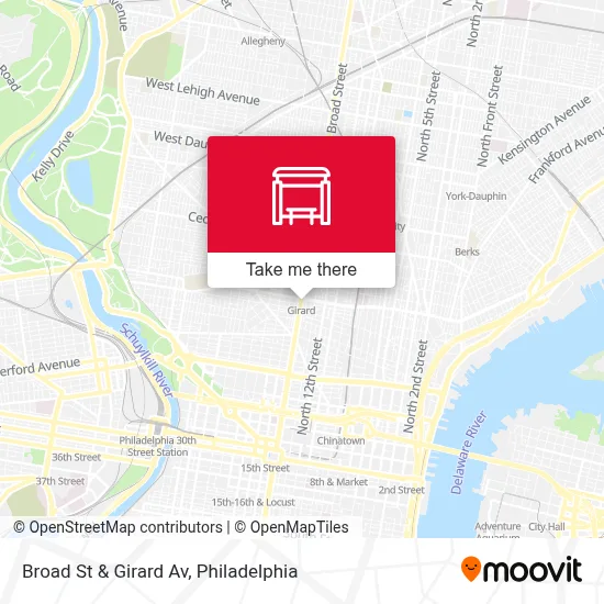 Broad St & Girard Av map