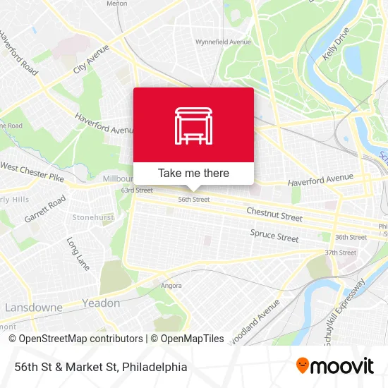 56th St & Market St map