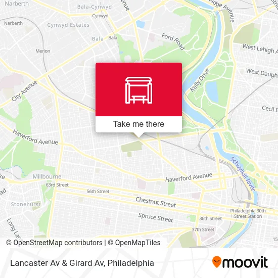 Lancaster Av & Girard Av map