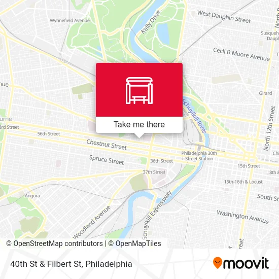 40th St & Filbert St map