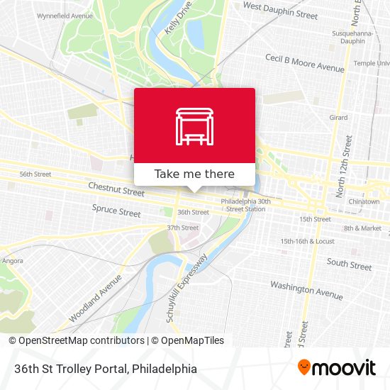 Mapa de 36th St Trolley Portal