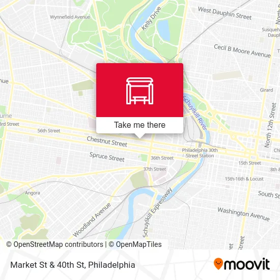 Market St & 40th St map