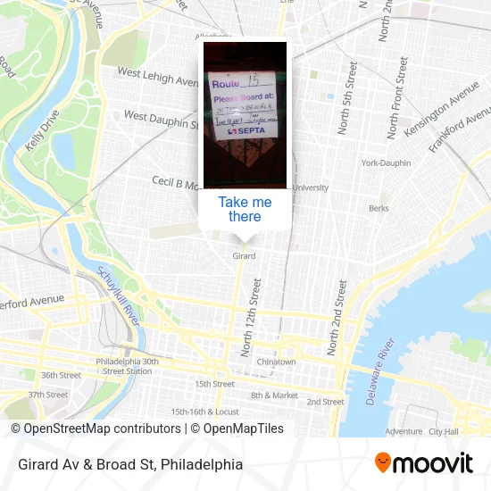 Girard Av & Broad St map
