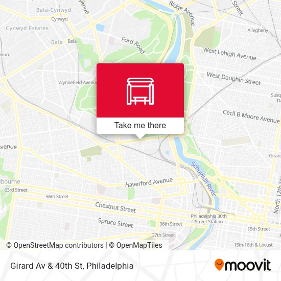 Girard Av & 40th St map