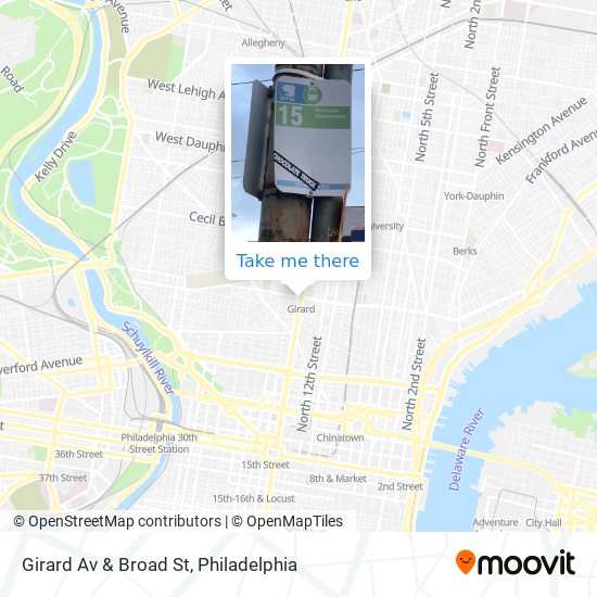 Girard Av & Broad St map