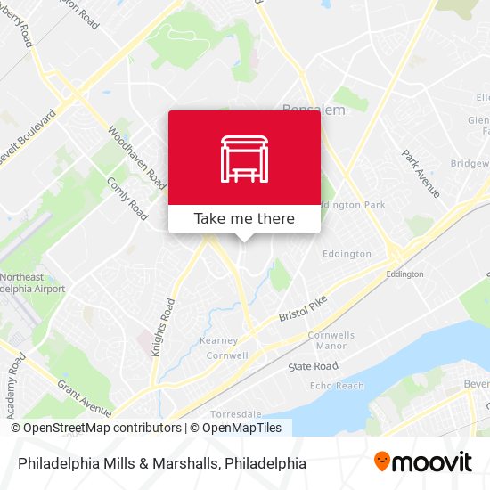 Philadelphia Mills & Marshalls map
