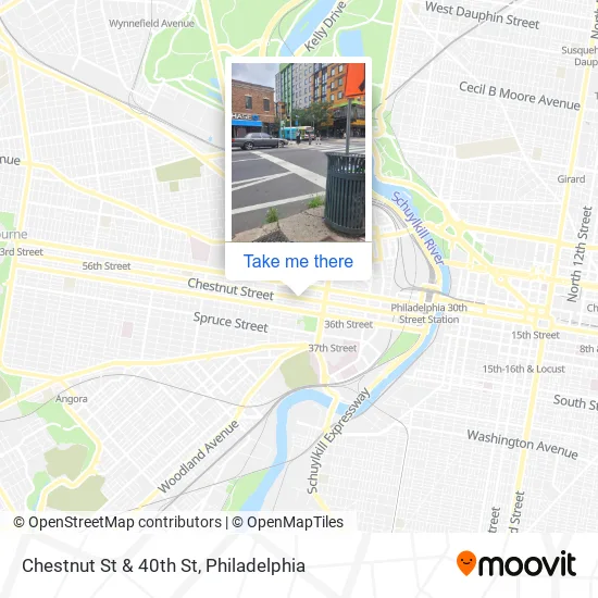 Chestnut St & 40th St map