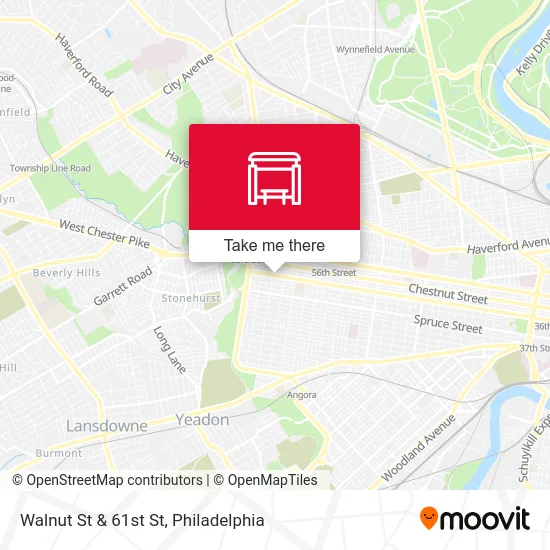 Walnut St & 61st St map