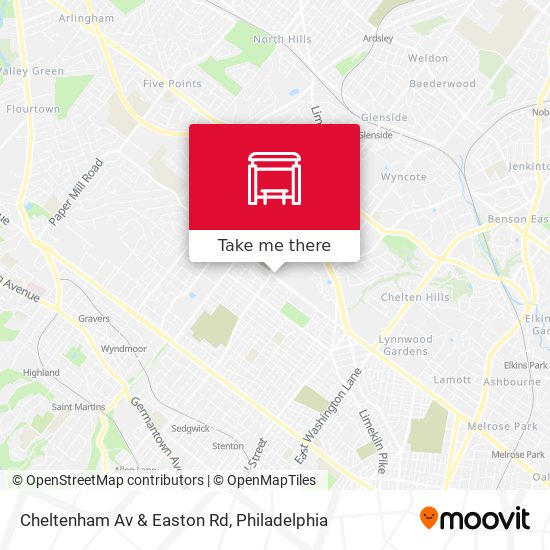Cheltenham Av & Easton Rd map