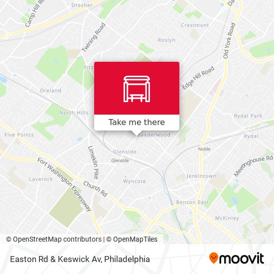Mapa de Easton Rd & Keswick Av