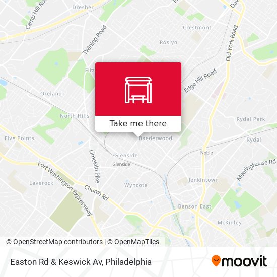 Easton Rd & Keswick Av map