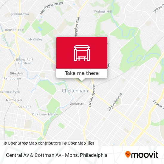 Central Av & Cottman Av - Mbns map