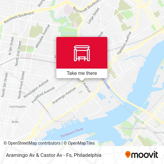 Aramingo Av & Castor Av - Fs map