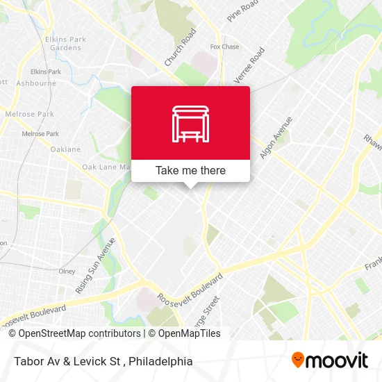 Tabor Av & Levick St map