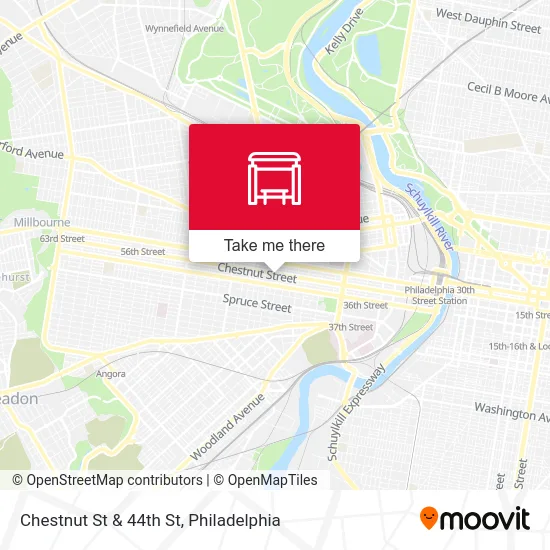 Chestnut St & 44th St map