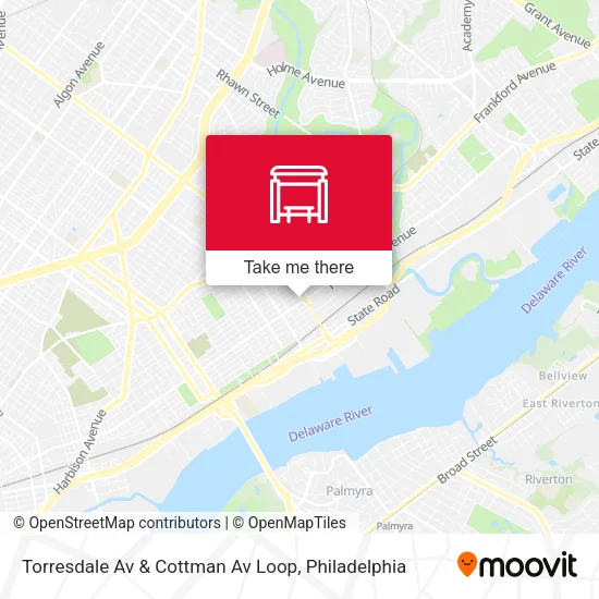 Mapa de Torresdale Av & Cottman Av Loop