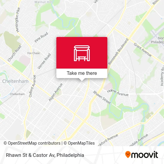 Rhawn St & Castor Av map