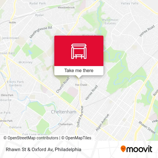 Rhawn St & Oxford Av map